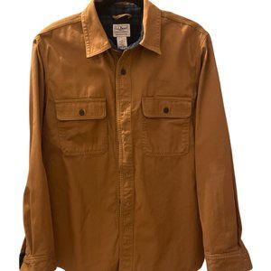 L.L. Bean Flannel-Lined Huricane Shirt | Tan | Men's | S